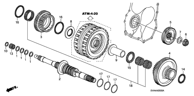 2009 Honda Civic 2 Door EX-L (NAVIGATION) KA 5AT Mainshaft Diagram