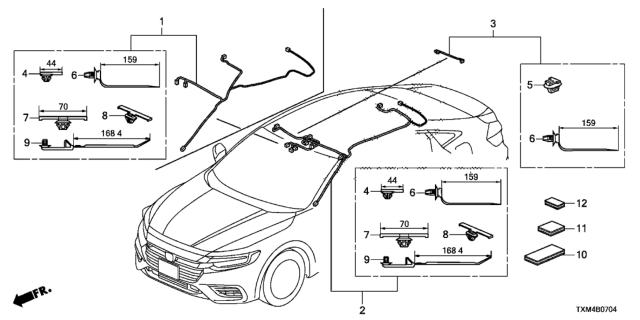 2021 Honda Insight WIRE INTR & SUNROOF Diagram for 32155-TXM-A00