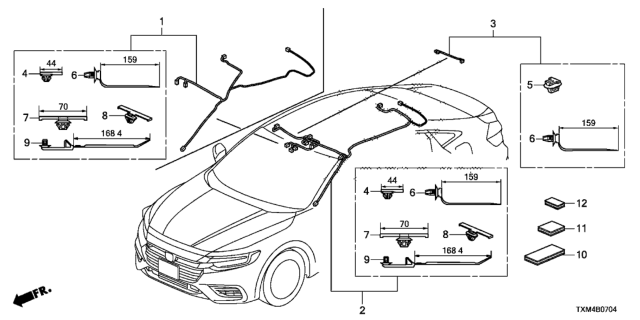 2019 Honda Insight WIRE INTR & SUNROOF Diagram for 32155-TXM-A20