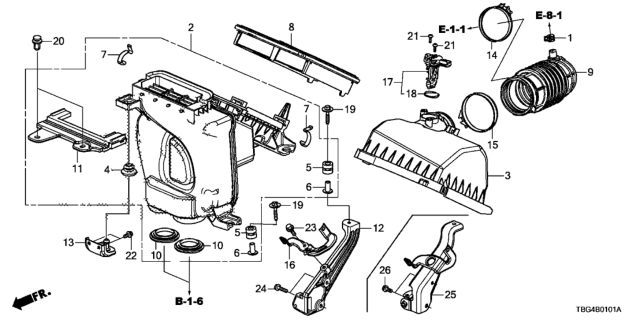 2016 Honda Civic Air Cleaner (2.0L) Diagram