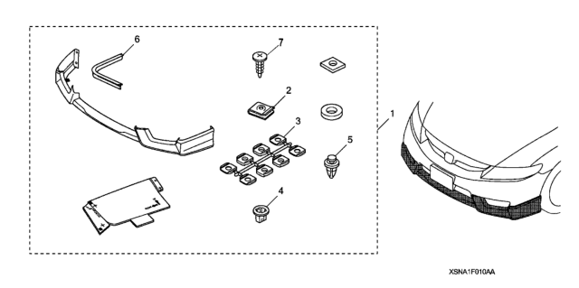 2010 Honda Civic Front Under Spoiler Diagram