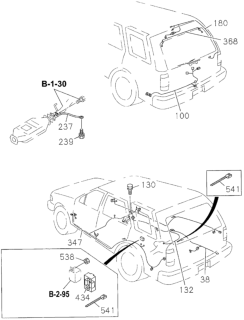 1995 Honda Passport Wiring Harness (Rear) Diagram