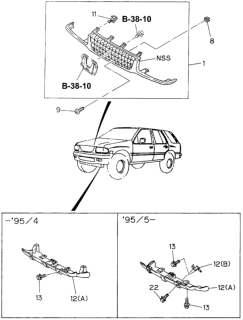 1994 Honda Passport Plate, Skid Radiator Diagram for 8-97072-508-0