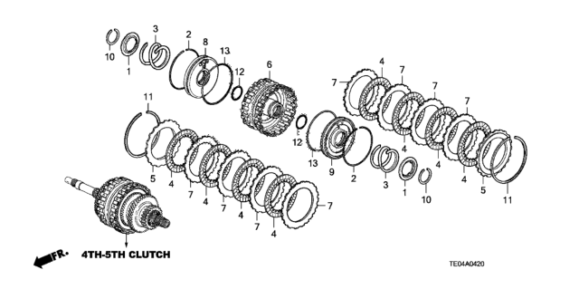 2011 Honda Accord Disk, Clutch Diagram for 22546-R91-003