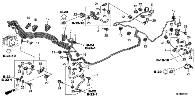 2012 Honda Accord 2 Door EXL-V6 KA 6MT Brake Lines Diagram