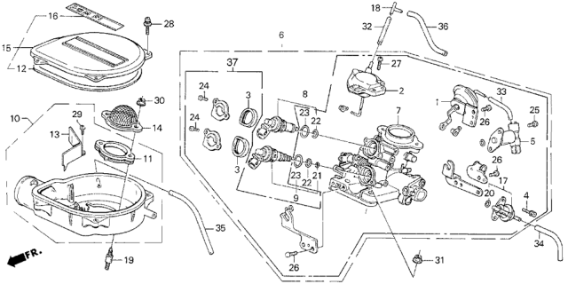 1991 Honda Civic 3 Door STD KL 4MT Throttle Body Diagram