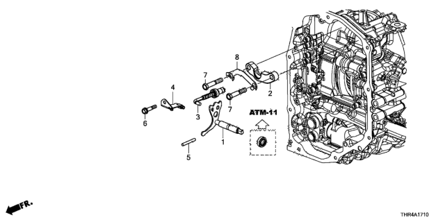 2019 Honda Odyssey AT Control Shaft (10AT) Diagram