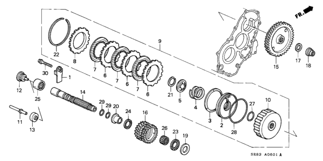 1993 Honda Civic AT Secondary Shaft Diagram