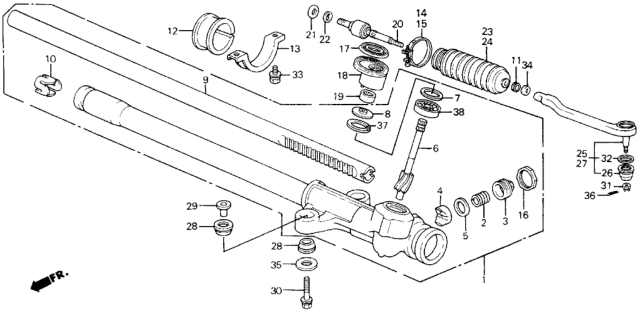 1990 Honda Civic Steering Gear Box Diagram