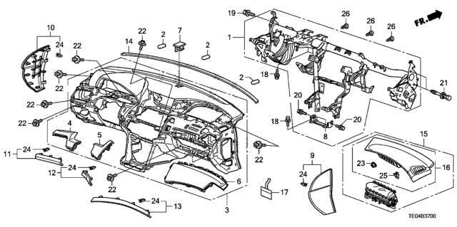2008 Honda Accord 2 Door EX KA 5MT Instrument Panel Diagram