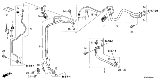 2021 Honda Civic Clamp, B Suc Hose Diagram for 80364-TGH-A00