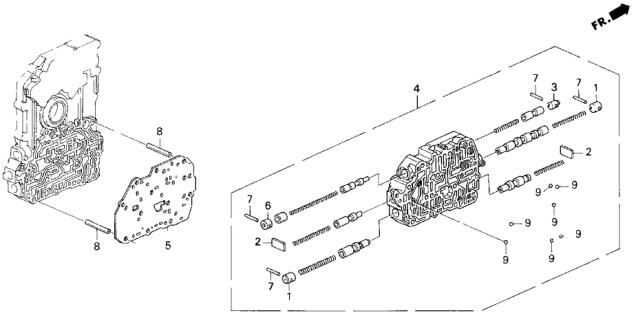 1997 Honda Odyssey 5 Door EX KA 4AT AT Secondary Body (2.2L) Diagram