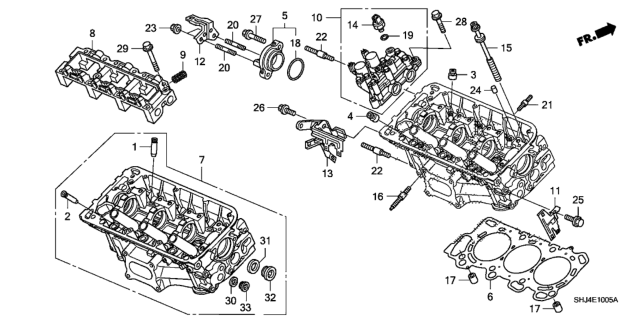 2008 Honda Odyssey Rear Cylinder Head Diagram