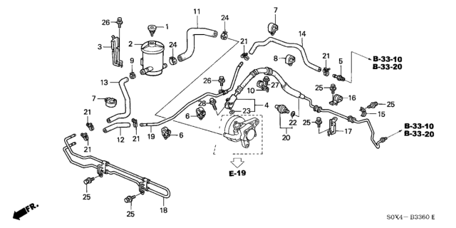 2003 Honda Odyssey Hose, Oil Tank Diagram for 53733-S0X-A01