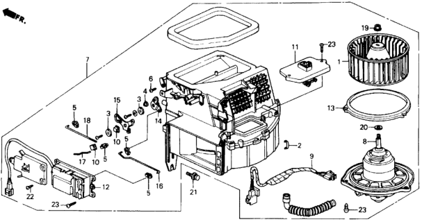 1991 Honda Prelude Sub-Harness, Blower Diagram for 79311-SF1-A01