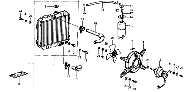 1978 Honda Civic Hose, Water (Upper) Diagram for 19501-634-030