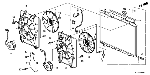 2020 Honda Passport Radiator Diagram