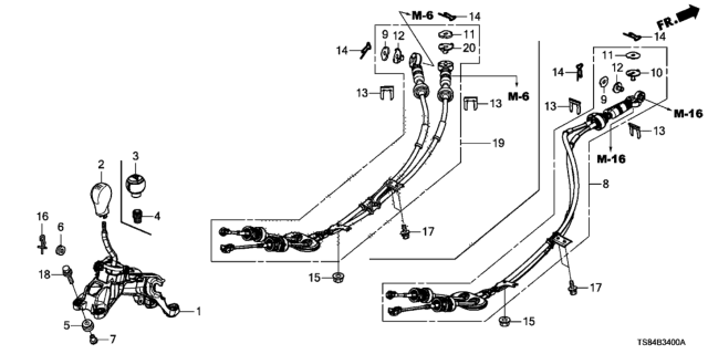 2012 Honda Civic Knob, Change Lever *NH571L* (BRIGHT SILVER) Diagram for 54102-TR0-L03ZA