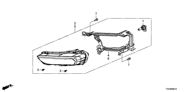 2014 Honda Accord Foglight Assembly, Left Front Diagram for 33950-T3V-A01