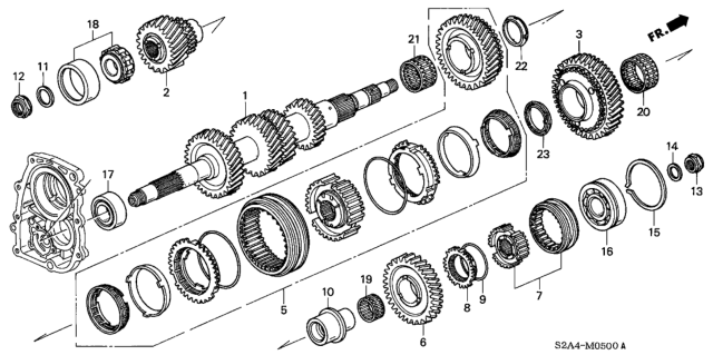 2000 Honda S2000 Gear, Secondary Drive Diagram for 23241-PCY-000