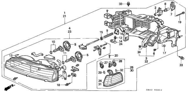 1992 Honda Accord Headlight Diagram