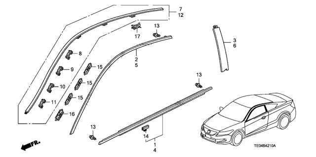 2010 Honda Accord Molding Diagram