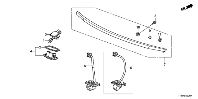 2013 Honda Civic Camera Assy., Rearview (Wide) Diagram for 39530-TR3-A01