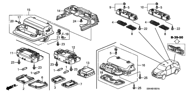 2007 Honda Pilot 5 Door LX (2WD) KA 5AT Interior Light Diagram