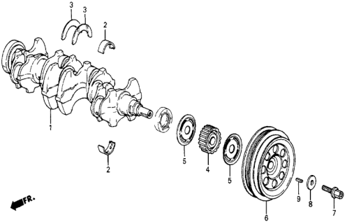 1987 Honda Civic 5 Door 4WD KA 5MT Crankshaft Diagram
