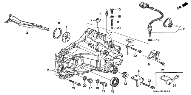 1998 Honda Civic MT Transmission Housing Diagram