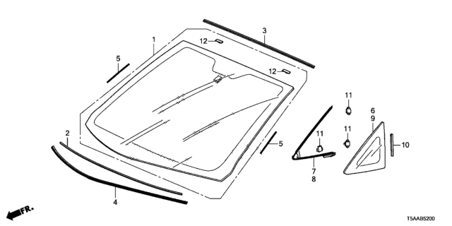 2020 Honda Fit Front Windshield Diagram