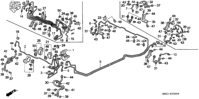 1990 Honda Accord Pipe E, L. Brake Diagram for 46361-SM4-A01