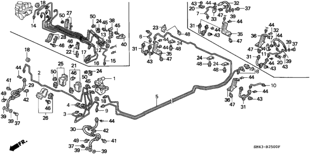 1991 Honda Accord Pipe X, Brake Diagram for 46377-SM4-G53