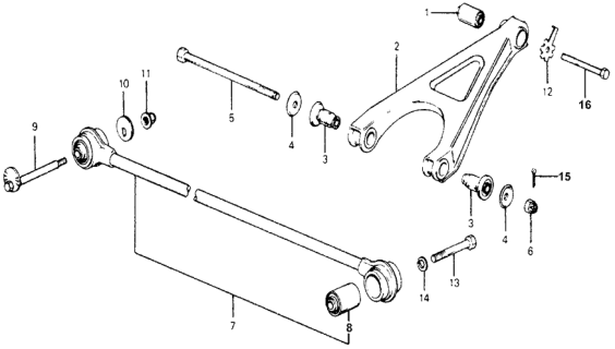 1977 Honda Accord Rear Lower Arm - Radius Rod Diagram