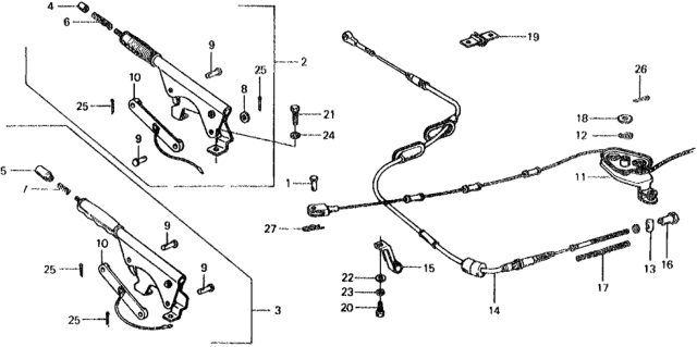 1975 Honda Civic Knob, Release Diagram for 47142-548-000