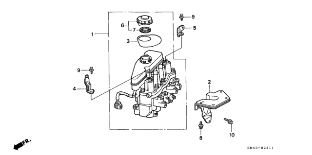 1992 Honda Accord Modulator Assy. Diagram for 57110-SM4-A51