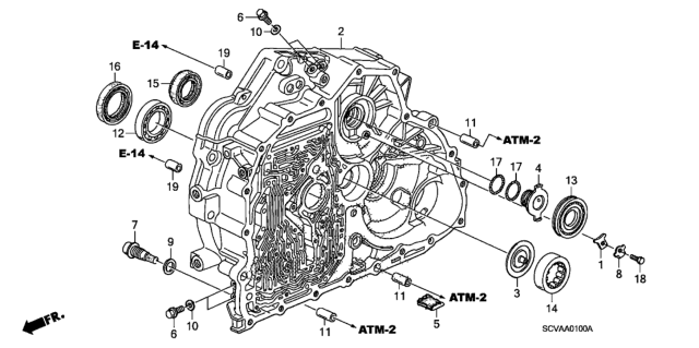 2007 Honda Element AT Torque Converter Case Diagram