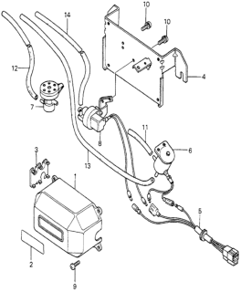 1980 Honda Accord Label, Control Box Diagram for 36021-689-781