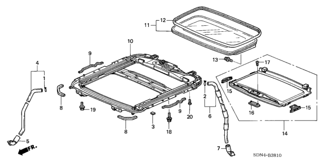 2004 Honda Accord Handle, Sunshade *YR239L* (KI IVORY) Diagram for 70611-SDN-A01ZB