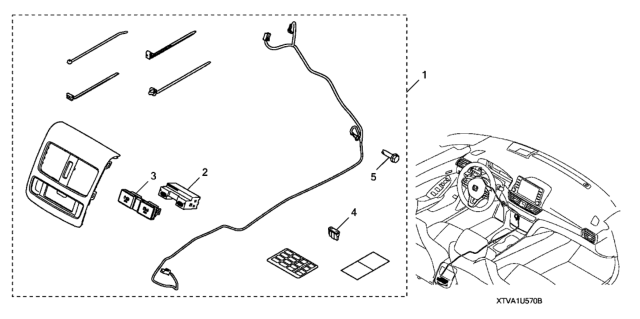 2020 Honda Accord Hybrid USB Charger Kit Diagram