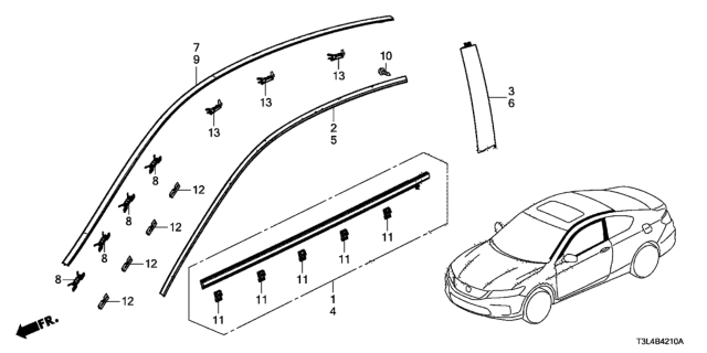 2016 Honda Accord Molding Diagram