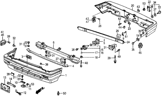 1986 Honda Civic Absorber Assy., R. FR. Energy Diagram for 62595-SB3-661