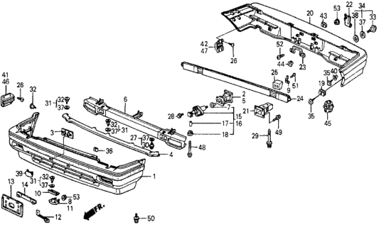 1986 Honda Civic Bolt Assy., Bumper Diagram for 90141-SB6-000