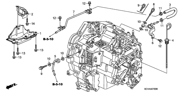 2009 Honda Element AT ATF Pipe Diagram