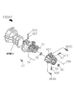 2002 Honda Passport Case Assembly, Transfer Diagram for 8-97164-349-0