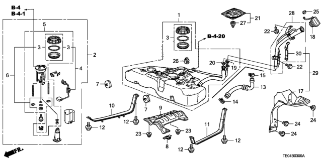 2008 Honda Accord Circlip, Protector Diagram for 17513-TA0-A00