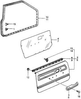 1980 Honda Prelude Armrest, Right Front Door (Soft Red) (Tokyo Seat) Diagram for 75823-634-671ZK