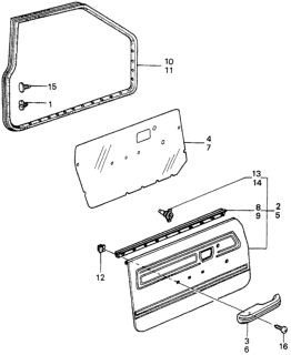 1980 Honda Prelude Front Door Lining Diagram