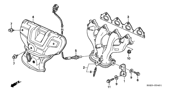 1998 Honda Civic Exhaust Manifold (VTEC) Diagram