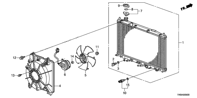 2013 Honda Fit 5 Door FIT (SAYAMA PLANT) KA 5MT Radiator (Toyo) Diagram